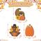 Glitzhome® 7" Thanksgiving Wooden Pumpkin, Turkey & Croissant Table Décor Set